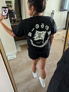 Black Graphic Skull Flag Tee